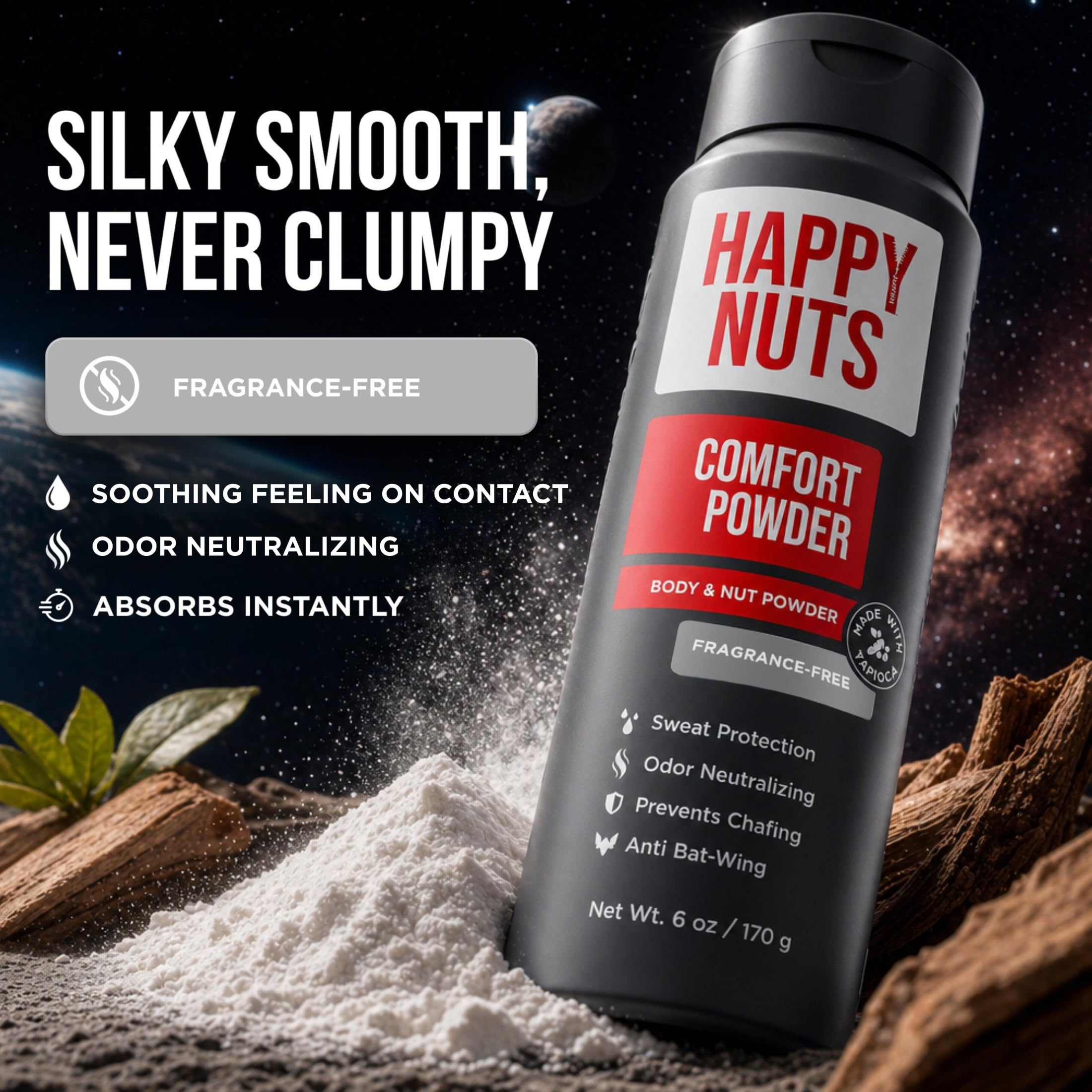 Amazon.com : HAPPY NUTS Comfort Powder Deodorant For Men: Anti